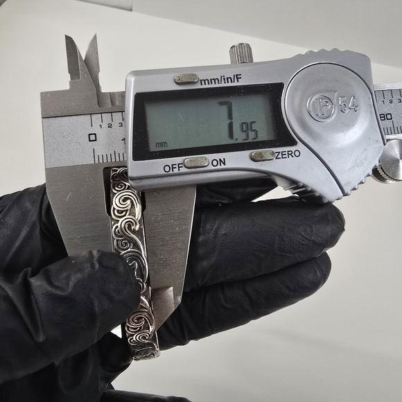 Native American Sterling Silver 925 Swirl Design Bracelet - Picture 12 of 12